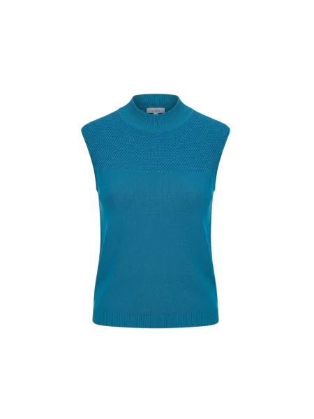 Dzianinowy sweter Malo bez rękawów niebieski