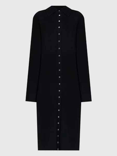 Сукня міді з вовни Jil Sander чорна