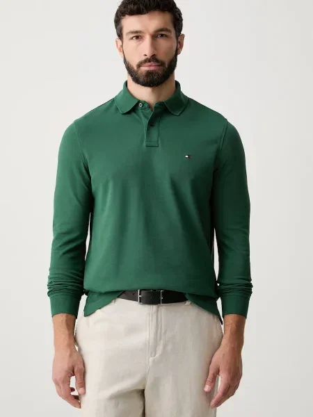 Tricou cu mânecă lungă Tommy Hilfiger verde