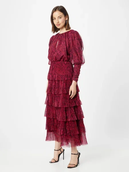 Warehouse Rochie de seară roz deschis / roșu carmin negru