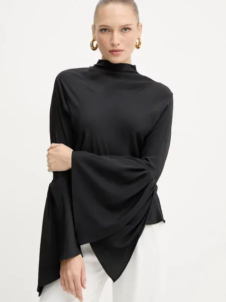 Pinko bluzka z jedwabiem gładka czarny