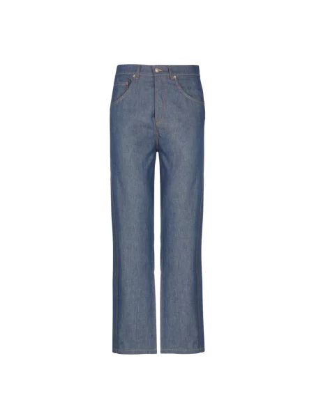 Jeansy straight leg Moschino niebieskie