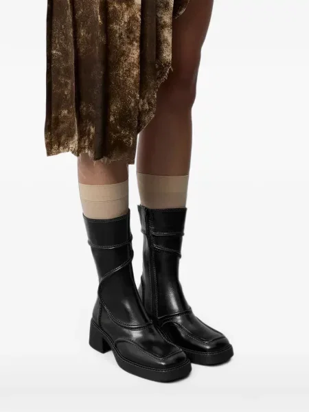 Botine Miista din piele negru