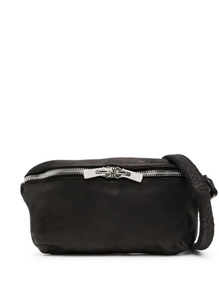 Kožna crossbody torbica Guidi crna