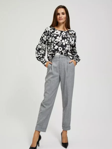 Cămașă Moodo cu model floral cu imagine negru