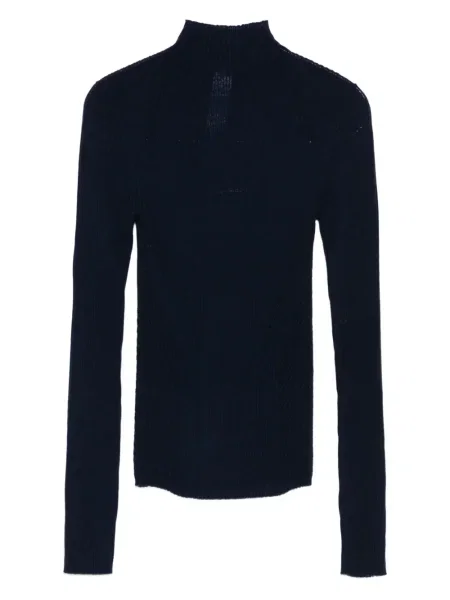 Sweter Twinset prążkowany niebieski