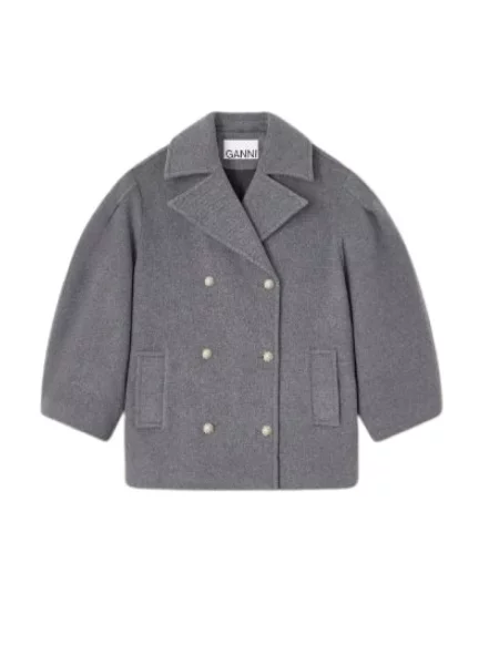 Płaszcz Ganni retro szary