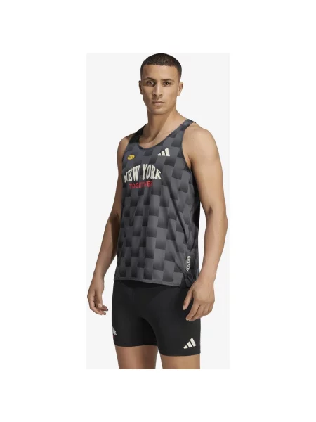 Koszulka bez rękawów damska adidas Adizero NYC Running ciemny XS szary