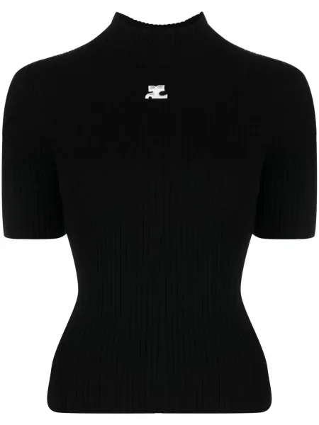 Top Courreges tricotate cu imagine negru