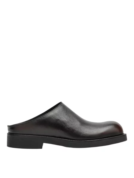 Klapki Mm6 Maison Margiela skórzane czarne