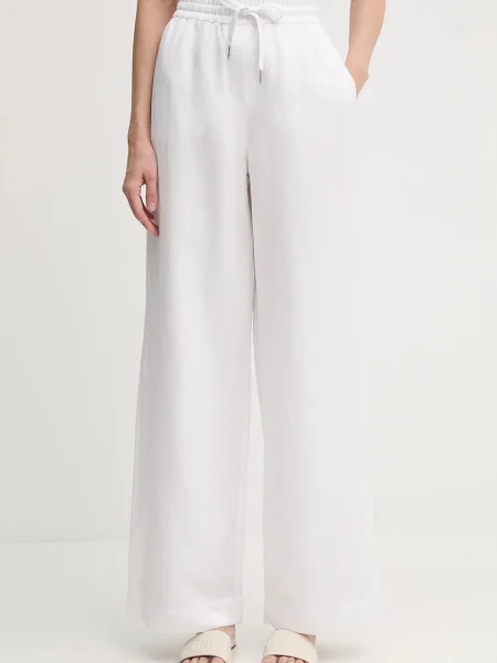 Marc Aurel pantaloni lat high waist alb