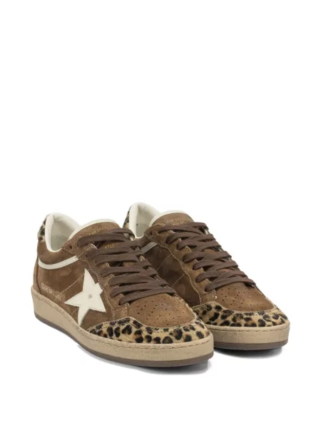 Sneakerși Golden Goose Ball Star cu model leopard auriu