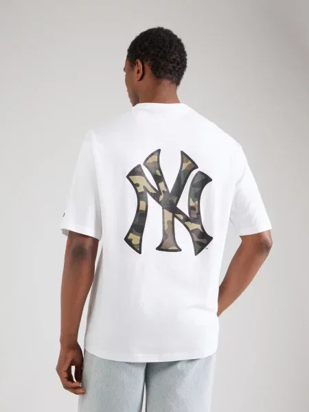 NEW ERA Tričko MLB INFILL NEYYAN kaki / olivová / čierna biela