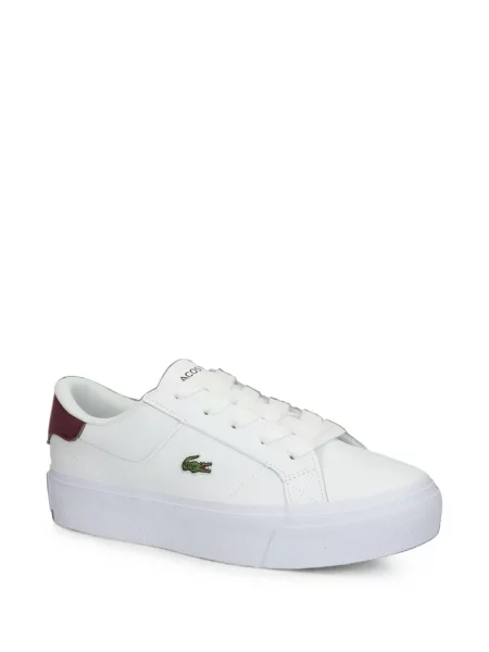 Sneakerși Lacoste cu platformă cu autograf alb