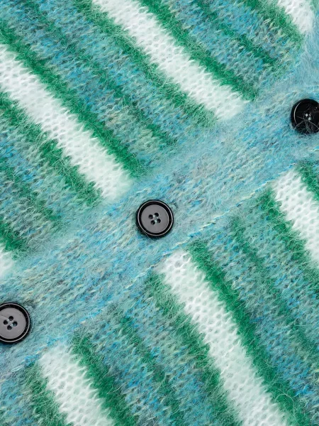 Pruhovaný kardigan Marni s výstřihem do v zelený