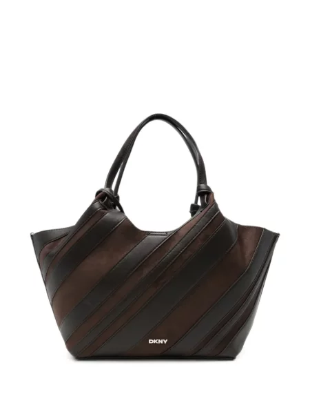 Geantă shopper Dkny cu dungi maro