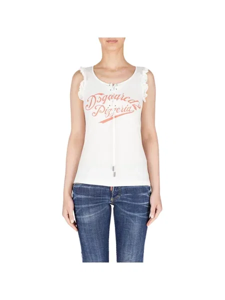 Top Dsquared2 na ramiączkach biały