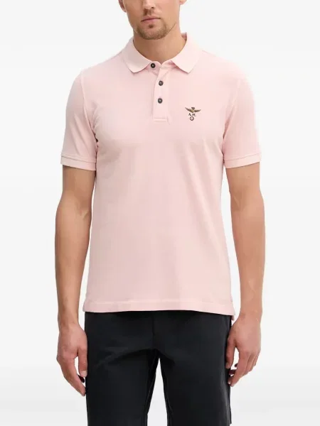Tricou polo Aeronautica Militare cu broderie roz