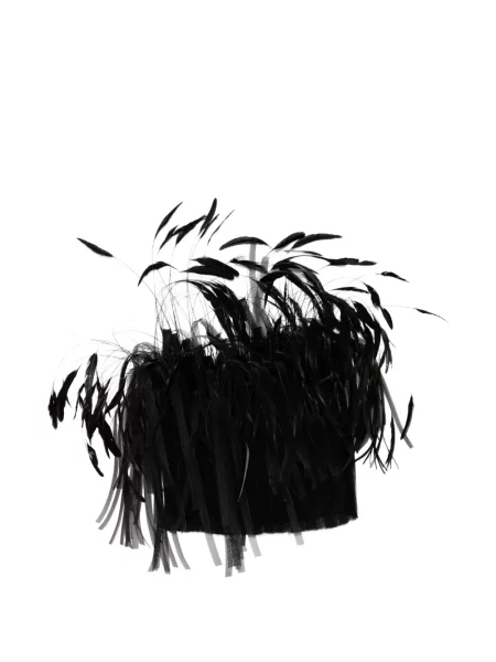 Top Isabel Sanchis w piórka z siateczką z gorsetem czarny