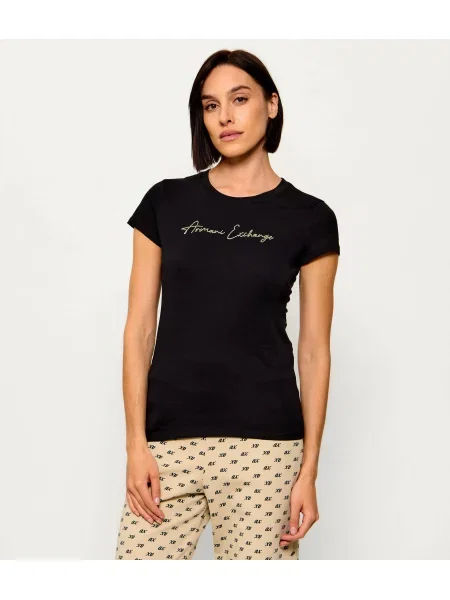 ARMANI EXCHANGE Tricou auriu negru