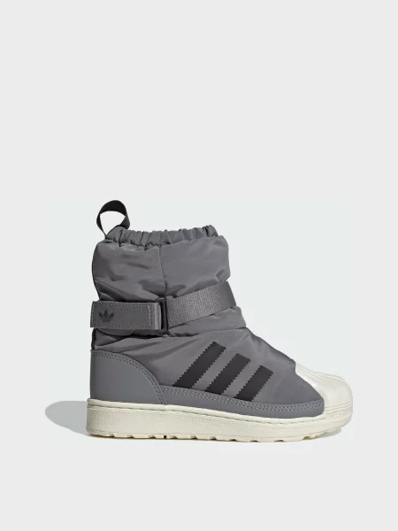 Дитячі Чоботи дутики adidas Superstar комбінований верх сірий