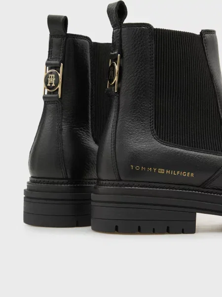 Кожаные ботинки челси Tommy Hilfiger черные