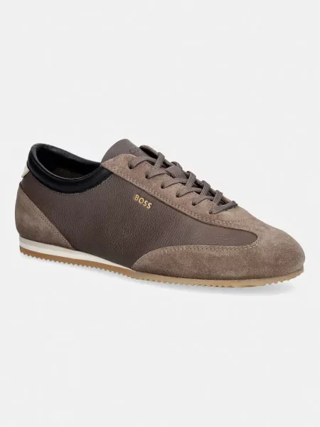 BOSS Lineor sneakers bărbătești din piele maro