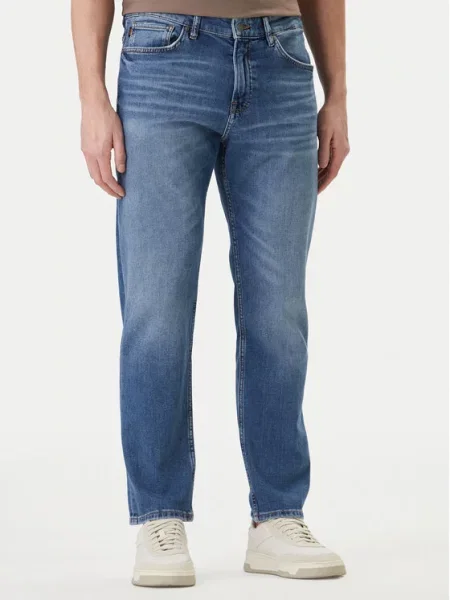 Jeansy krój regular fit z mieszanki bawełny model „RE.MAINE BO DAY” Boss Orange niebieskie