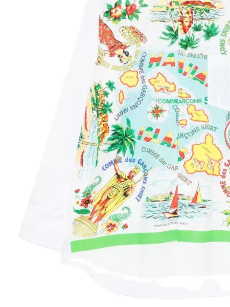 Риза Comme Des Garçons Shirt с принт бяло