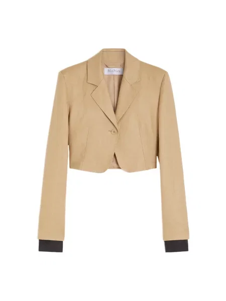 Lniana marynarka Max Mara beżowa