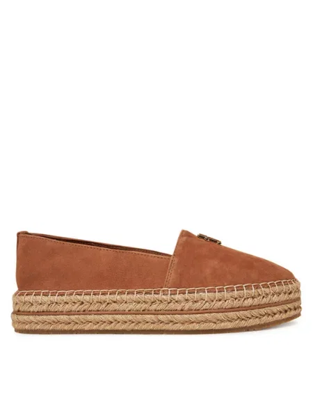 Tommy Hilfiger Espadryle Suede Platform Espadrille brązowy