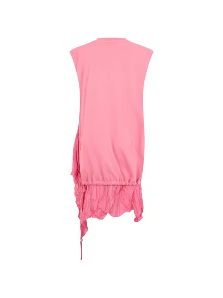 Rochie mini Diesel cu broderie asimetrică roz