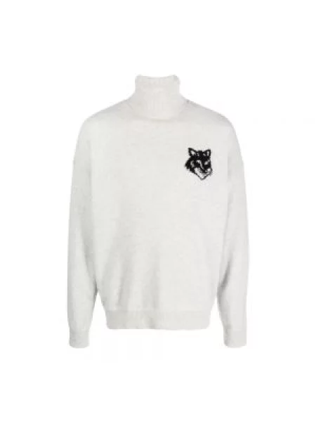 Golf Maison Kitsune z autografem wełniany szary