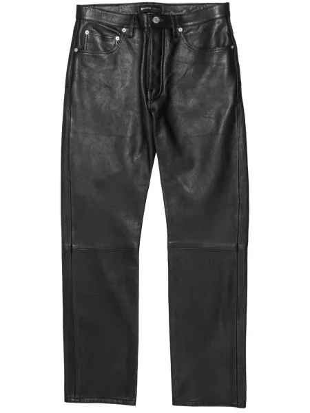 Kožené kalhoty Purple Brand černé