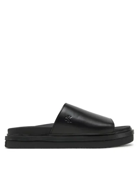 Natikači Calvin Klein Jeans Flat Molded Sandal Slide črna