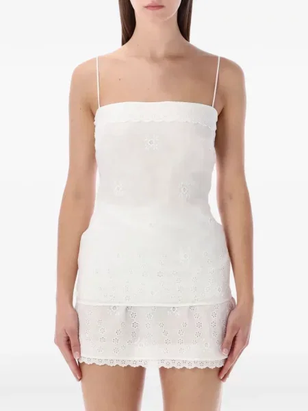 Haftowany top Magda Butrym koronkowy biały
