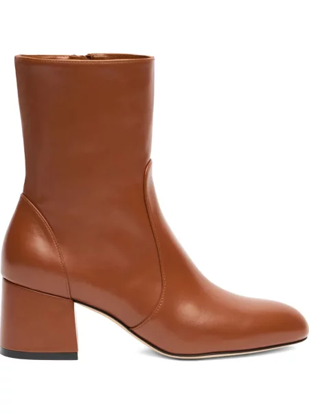 Cizme scurte Stuart Weitzman cu toc bloc maro