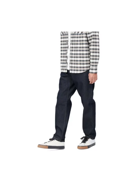 Jeansy Carhartt Wip z kieszeniami na zamek niebieskie