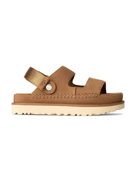 Natikači iz semiša UGG Goldenstar Glide rjava