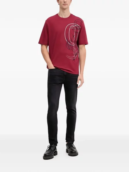 Tricou grafic Armani Exchange cu imagine roșu