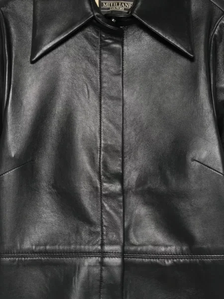 Lung cămașă Mitiliane Couture din piele negru