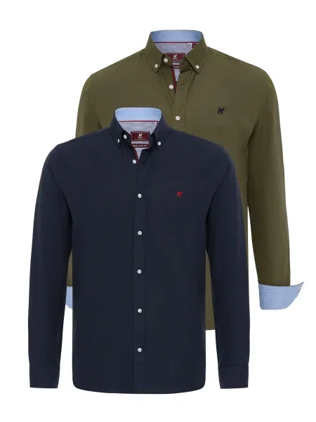 Williot Košile námořnická modř / olivová červená