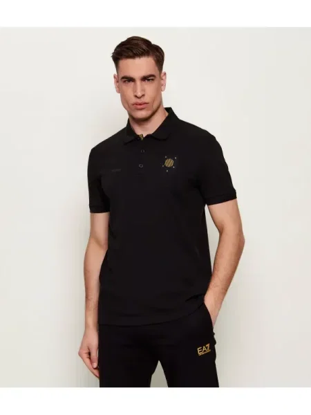 Tricou polo Boss Green negru