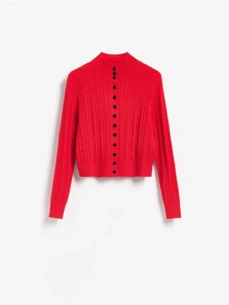 Reserved Cardigan cu modal roșu