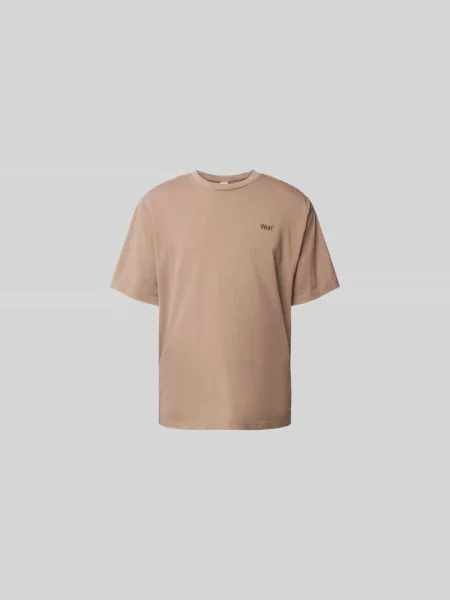 T-shirt z wyhaftowanym logo Won Hundred beżowa
