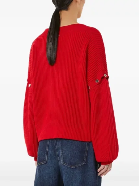 Pulover Sportmax cu decolteu în V roșu