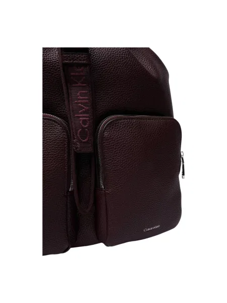 Calvin Klein plecak z imitacji skóry brązowy