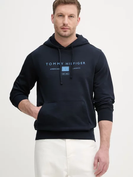 Bluza z kapturem o kroju regular fit z nadrukiem z logo Tommy Hilfiger