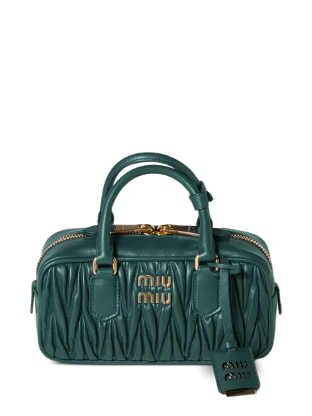 Geanta de piele Miu Miu din piele verde