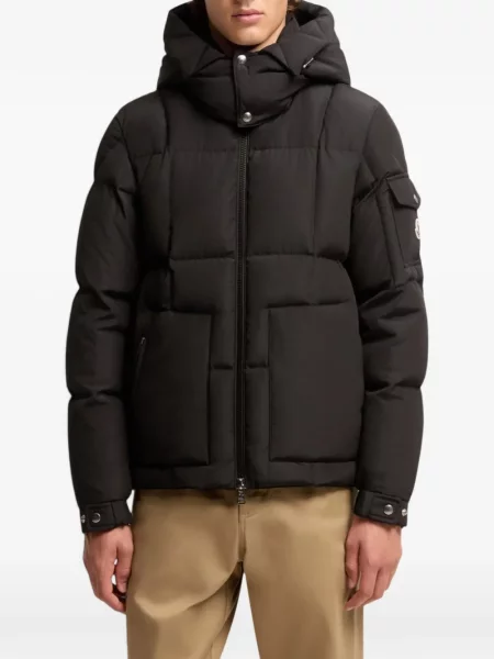 Geacă Moncler cu glugă negru